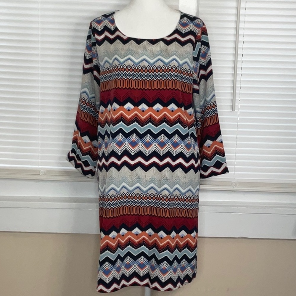 Multicolor Chevron Pattern Dress